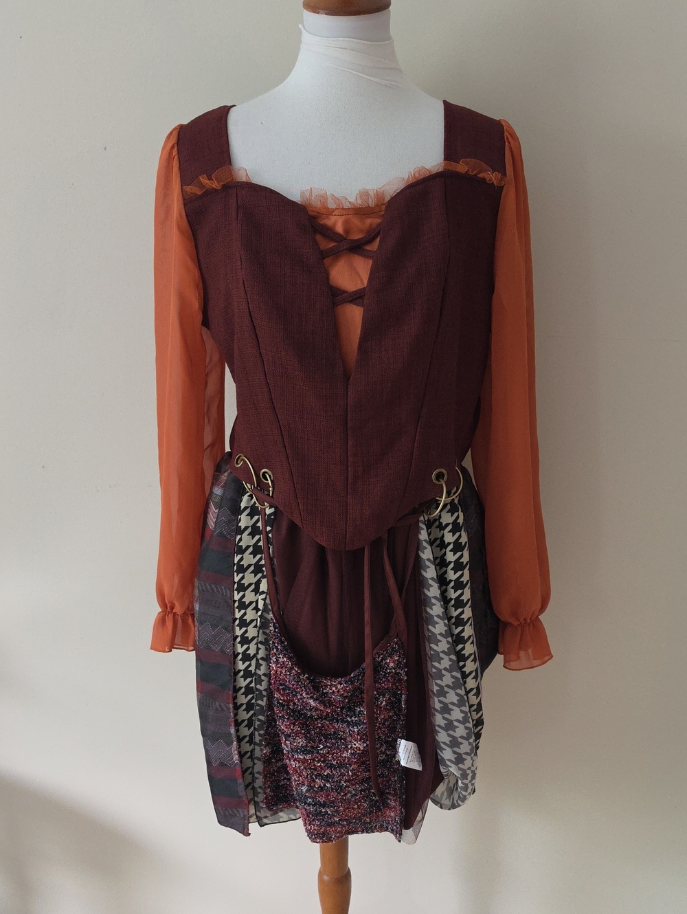 Disney Hocus Pocus Women's Rust and Burgundy Dress